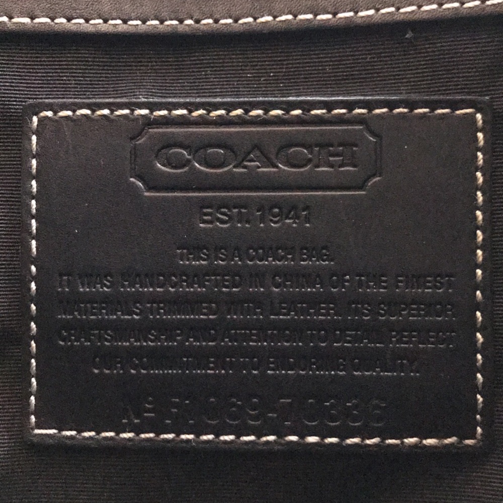Coach Signature Monogram Corner Stripe Tote, 70336, Coated Canvas / Leather - Picture 14 of 15